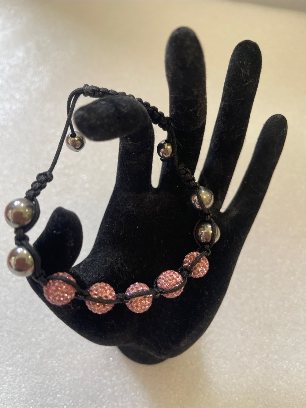 Hand-Knotted Pink Crystal Bead Bracelet - Women's Jewelry